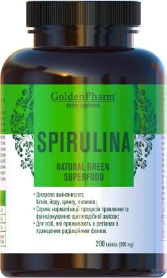 Витаминный комплекс Golden Farm Спирулина (Spirulina) 200 таблеток (4820183470638)