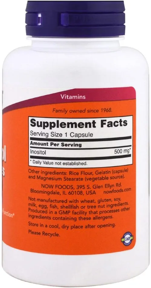 Вітаміни Now Foods Inositol capsules 500 мг 100 капсул (733739004758) - фото №2