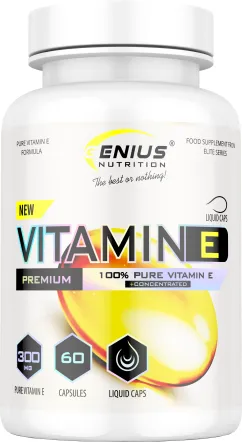 Витамины Genius Nutrition Vitamin E 60 капсул (7359536295897)