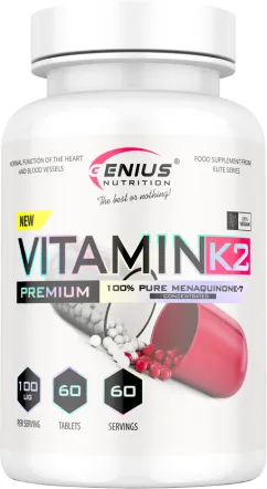 Вітаміни Genius Nutrition Vitamin K2 60 таблеток (7354578268755)