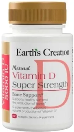 Витамины Earths Creation Vitamin D 10000 IU 100 капсул (608786001046)