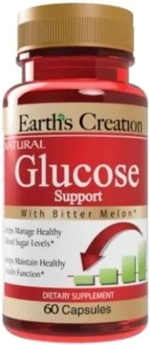 Примесь Earths Creation Glucose Support 60 капсул (608786001558)