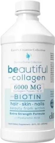 Препарат для суставов и связок Earths Creation Derma Collagen Plus Biotin 6000 мг 473 мл.