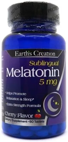 Домішка Earths Creation Melatonin 5 мг (Sublingual) 60 таблеток Cherry (608786007956)