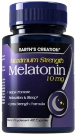 Домішка Earths Creation Melatonin 10 мг 60 капсул (608786007987)