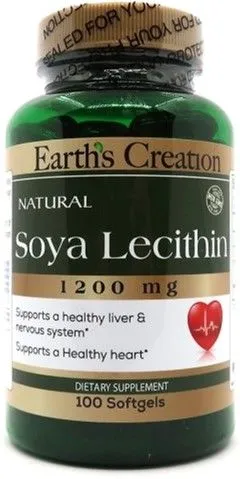 Домішка Earths Creation Soya Lecithin 1200 мг 100 капсул (608786008168)