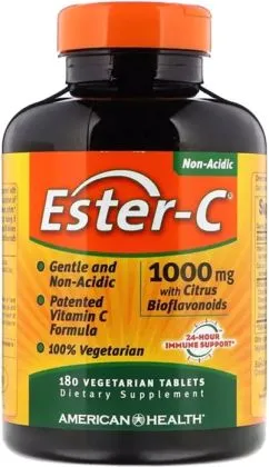 Эстер-С American Health с биофлавоноидами, Ester-C, American Health, 1000 мг, 180 таблеток (076630169844)