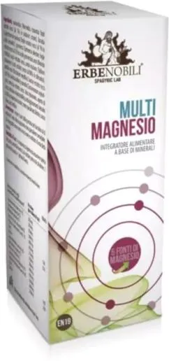 Мультимагний Erbenobili Multimagnesio, Integratore Alimentare Di Minerali, Erbenobili 60 таблеток (8033831000194)