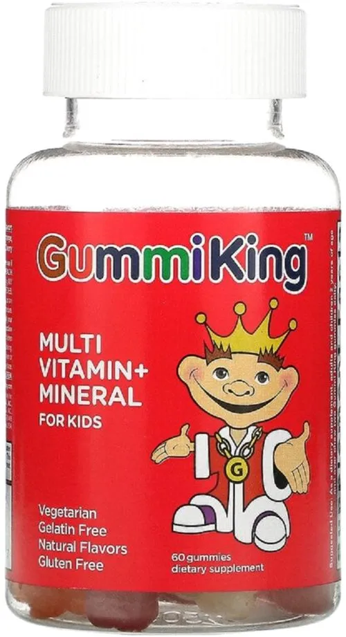 Мультивитамины и минералы для детей Gummi King Вкус винограда, лимона, апельсина, Клубники и Вишни, Multi Vitamin + Mineral For Kids, GummiKing, 60 жевательн... - фото №2