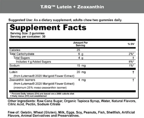 Лютеин и зеаксантин, фруктовый вкус, Lutein and Zeaxanthin, T-RQ 60 жевательных конфет (835776001056) - фото №3