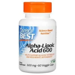 Альфа-липоевая кислота 600 мг Doctor's Best 60 вегетарианских капсул