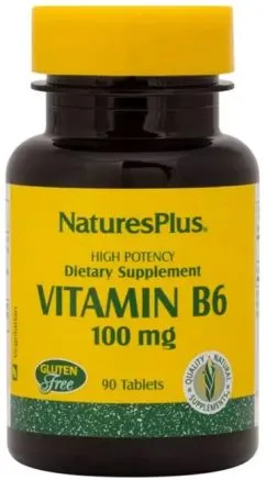 Вітамін В-6, Vitamin B6, Nature's Plus, 100 мг, 90 таблеток (097467016507)