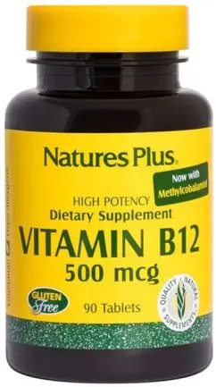 Витамин B-12 (Метилкобаламин), Nature's Plus, 500 мкг, 90 таблеток (097467017108)