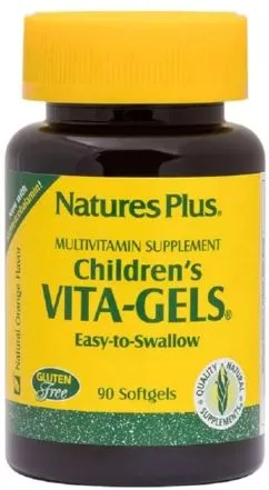 Комплекс вітамінів для дітей, Children's Vita-Gels, Nature's Plus, смак апельсина, 90 гелевих капсул (097467029989)