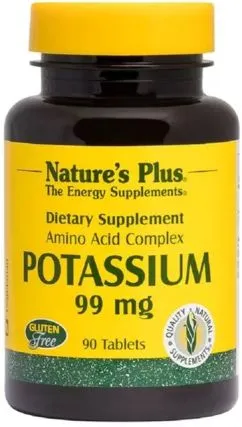 Калий, Potassium, Nature's Plus, 99 мг, 90 таблеток (097467033702)