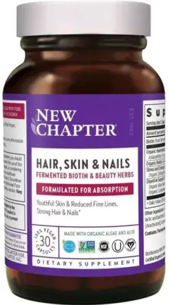 Идеальные волосы, кожа и ногти, New Chapter, 30 вегетарианских капсул (727783901163)