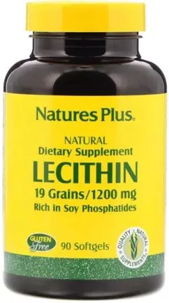 Лецитин, 1200 мг, Nature's Plus, 90 мягких таблеток (097467041608)
