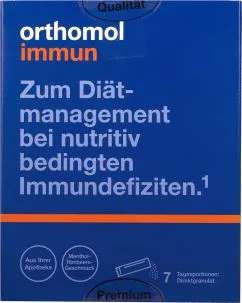 Вітаміни та мінерали Orthomol Immun Directgranulat Menthol — малина (відновлення імунної системи) 7 днів гранули (8885943)