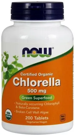 Хлорела NOW Foods Chlorella 500 мг 200 таблеток (733739026316)