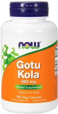 Готу кола NOW Foods Gotu Kola 450 мг 100 веган. капсул (733739047007)