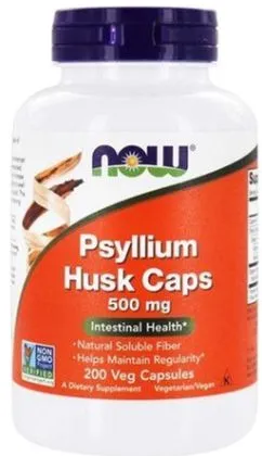 Подорожник NOW Foods Psyllium Husk Caps 500 мг 200 веган капсул (733739059703)