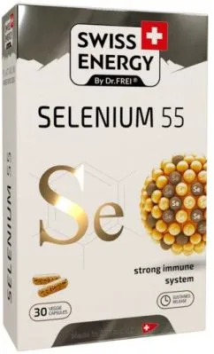 Вітаміни в капсулах Swiss Energy Selenium 55 mcg  селен 55 мкг підтримка імунної системи №30 (7640341150991)