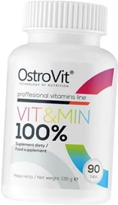 Витамины и минералы OstroVit 100% Vit&Min 30 таб (5902232619300)