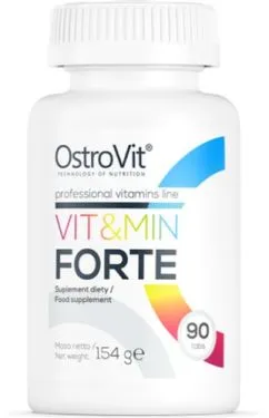 Вітаміни та мінерали OstroVit Vit&Min Forte 90 таблеток (5902232617696)