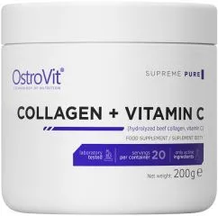 Для суглобів та зв'язок OstroVit Collagen + Vitamin C 200 г Натуральний (5903246224832)