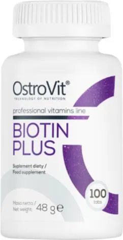 Вітаміни та мінерали OstroVit Biotin Plus 100 таблеток (5903246225075)