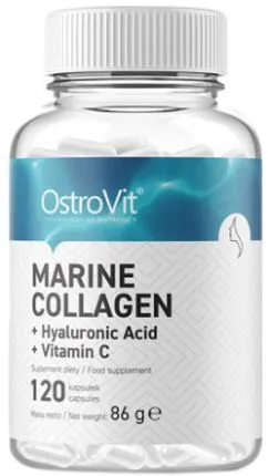 Натуральна добавка для суглобів та зв'язок OstroVit Marine Collagen + Hyaluronic Acid + Vitamin C 120 капсул (5903246227666)