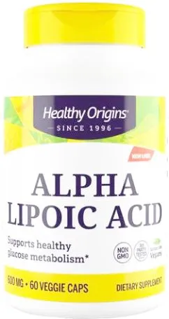 Натуральна добавка Healthy Origins Альфа Ліпоєва Кислота 600 мг, 60 капсул (603573350901)
