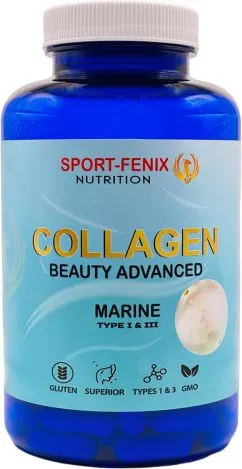 Вітамінний комплекс SPORT-FENIX nutrition Collagen Beauty Advanced Морський колаген Тип 1 та 3 120 капсул (4820259600129)