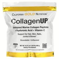 Морський колаген-пептид California GOLD Nutrition, CollagenUP 5000 mg, з гіалуронкою та вітаміном C, 464 г (709444)
