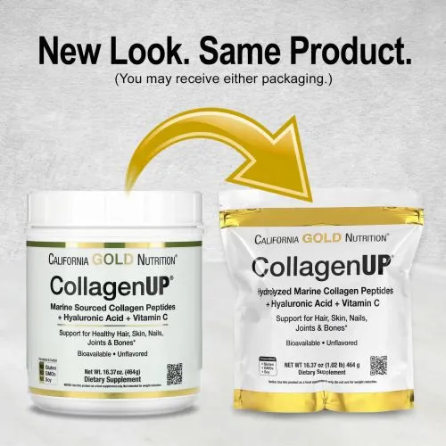 Морський колаген-пептид California GOLD Nutrition, CollagenUP 5000 mg, з гіалуронкою та вітаміном C, 464 г (709444) - фото №2