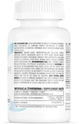 Вітаміни та мінерали OstroVit Chromium 200 mg 200 таблеток (5903246229196) - фото №2