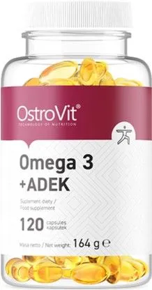 Витамины и минералы OstroVit Omega 3 + ADEK 120 капсул (5903933900223)