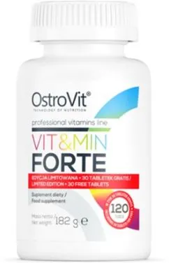 Вітаміни та мінерали OstroVit Vit&Min FORTE 120 таблеток (5903246220292)