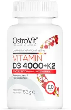 Витамины и минералы OstroVit Vitamin D3 4000 + K2 110 таблеток (5903246226669)