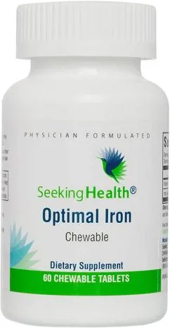 Залізо Seeking Health Optimal Iron Chewable 10 мг 60 жувальних таблеток (810007520537)