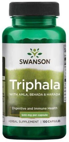 Препарат для улучшения пищеварения Swanson Triphala with Amla, Behada & Harada 500 мг 100 капсул (SW1039)