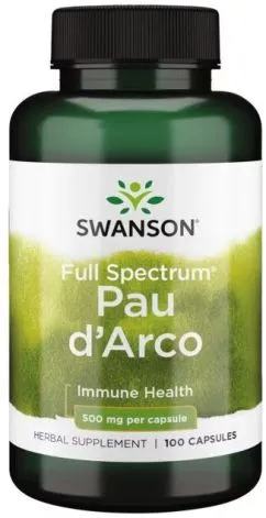 Муравьиное дерево Swanson Full Spectrum Pau D'Arco 500 мг 100 капсул (SW424)