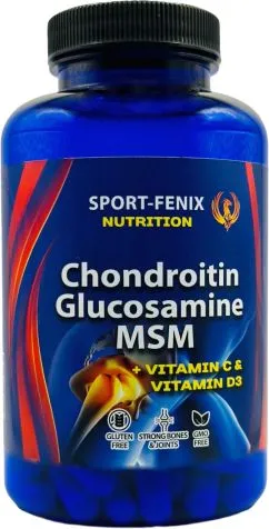 Хондроїтин глюкозамін SPORT-FENIX MSM + Vitamin C, D3 180 капсул (4820259600174)