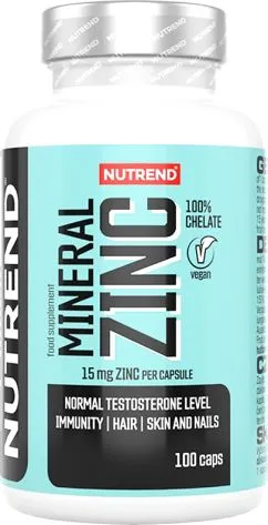 Вітамінно-мінеральний комплекс Nutrend Mineral Zinc 100% Chelate 100 капсул (8594073171344)