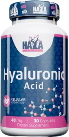 Добавка для кожи, волос, ногтей Haya Labs Hyaluronic Acid 40 мг - 30 капсул (853809007950)