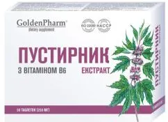 Пустирник екстракт з вітаміном В6 Golden Pharm таблетки № 50 (4820183472755)