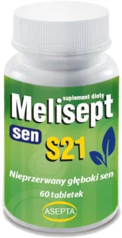 Пищевая добавка Asepta Melisept Sen S21 60 таблеток для успокоения (5904734577065)