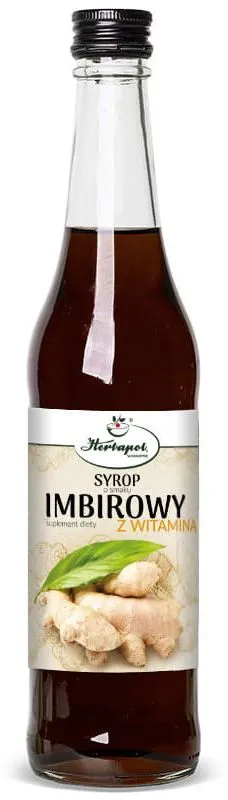 Харчова добавка Herbapol Імбирний сироп з вітаміном С 480 мл (5903850017851)