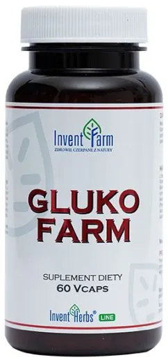 Пищевая добавка Invent Farm Gluko Farm 60 капсул Регулирует уровень цукор а (5907751403232)