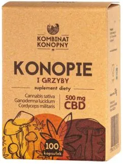 Пищевая добавка Kombinat Konopny Конопля и грибов 100 капсул (5904139279274)